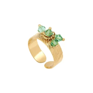 Siloé Bague breloque cristaux (vert) Outlet