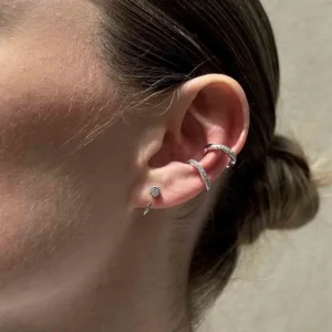 By Jollia Bague d'oreille zircons (argent) Best