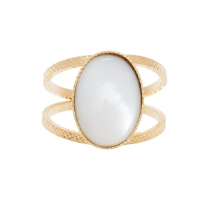 Viadoli Bague double pierre ovale (nacre) Outlet