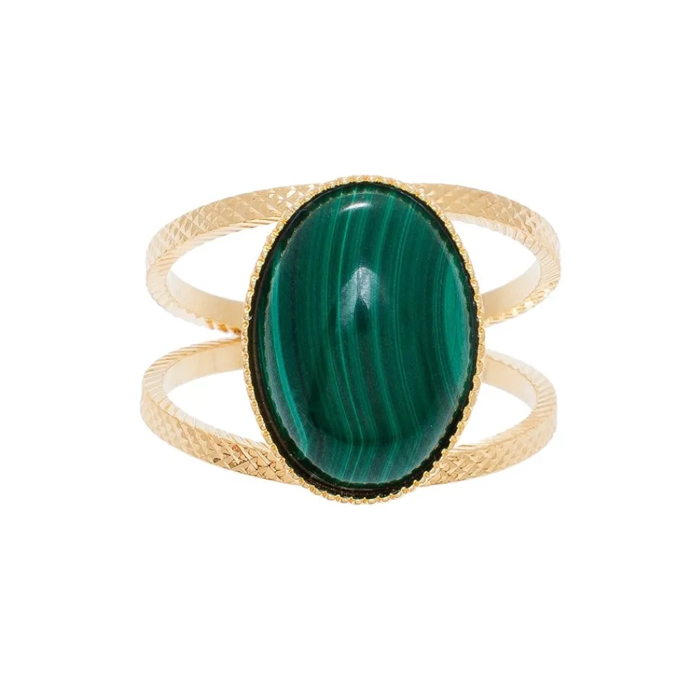 bague_double_pierre_ovale_2.webp Viadoli Bague double pierre ovale (malachite) New