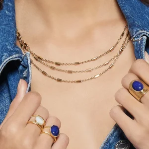 Viadoli Bague double pierre ronde (nacre) Clearance