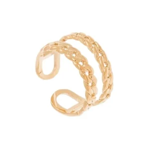 Siloé Bague double rangs et maillons (doré) Best