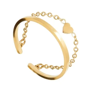 Siloé Bague fine et chaine coeur (doré) Hot
