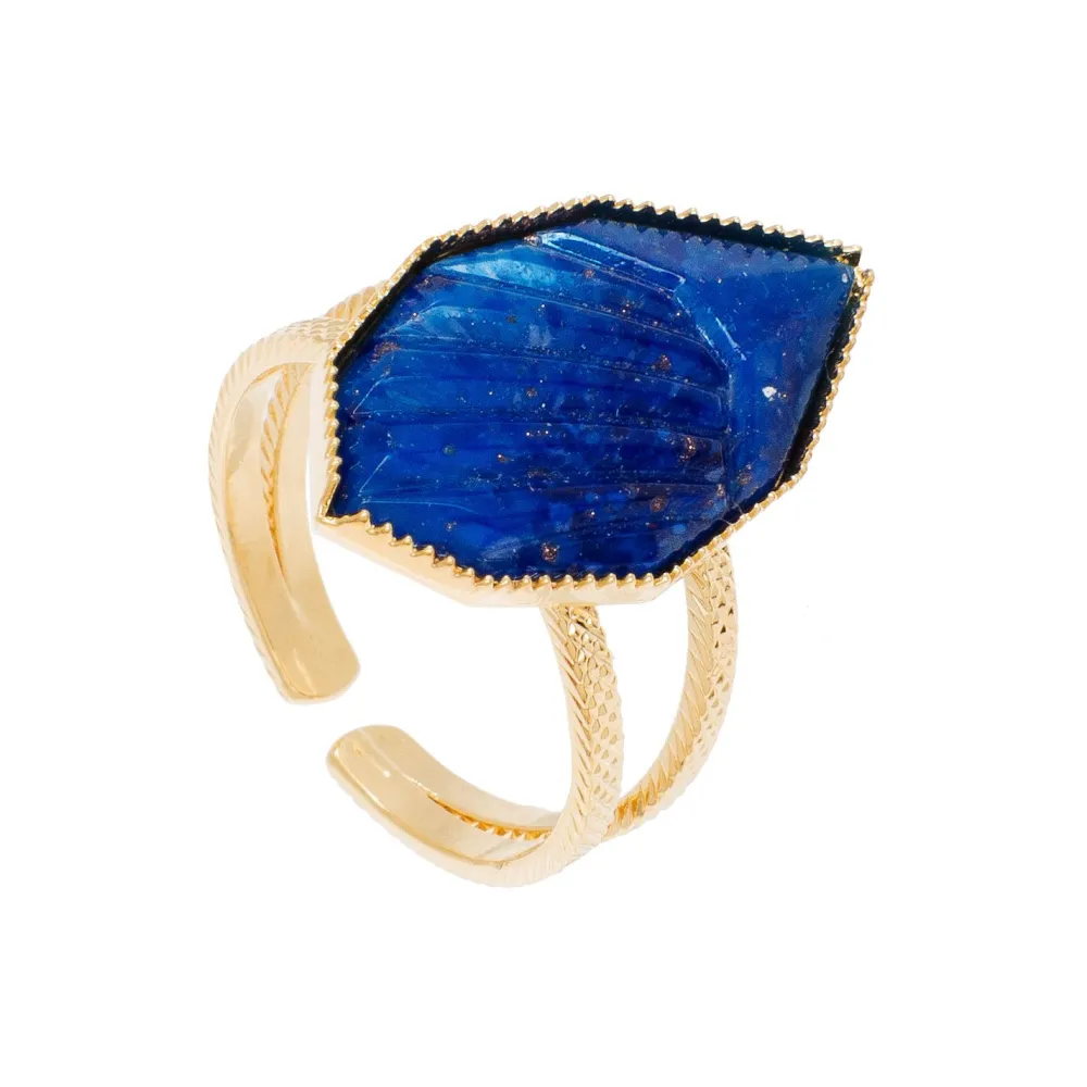 bague_graphique_pierre_bl_1.webp Viadoli Bague graphique pierre bleue (plaqué or) New