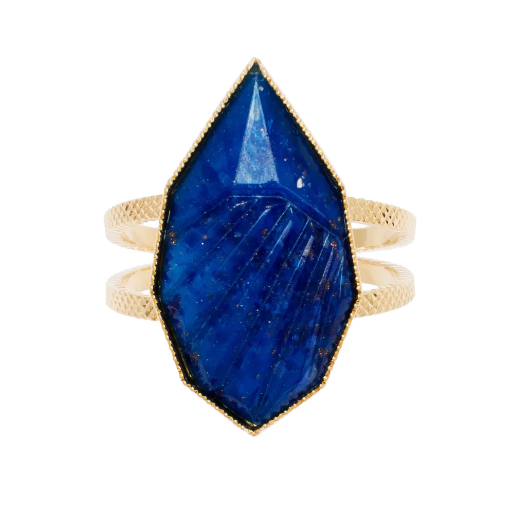 bague_graphique_pierre_bl_2.webp Viadoli Bague graphique pierre bleue (plaqué or) New
