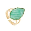 Viadoli Bague graphique pierre turquoise (plaqué or) Fashion