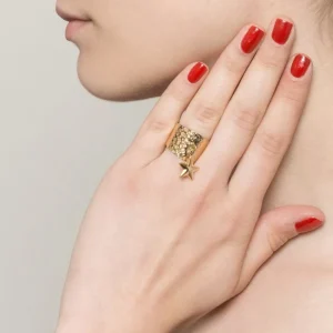 Siloé Bague large pendentif étoile (doré) Discount