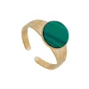 Viadoli Bague pierre ronde malachite (plaqué or) Fashion