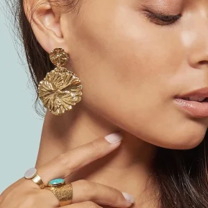 Viadoli Bague pierre ronde nacre (plaqué or) Outlet