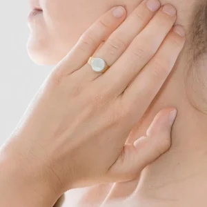 Viadoli Bague pierre ronde nacre (plaqué or) Outlet