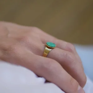 Viadoli Bague pierre ronde nacre (plaqué or) Outlet