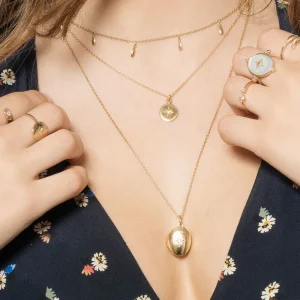 By Jollia Bague réversible nacre et soleil (plaqué or) Outlet