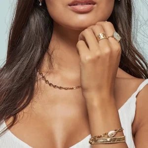 By Jollia Bague réversible nacre et soleil (plaqué or) Outlet