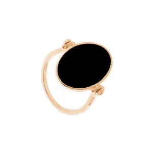 By Jollia Bague réversible noire émaillée à graver (plaqué or) Sale