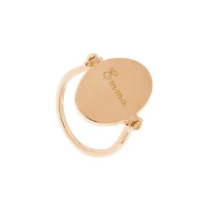 By Jollia Bague réversible noire émaillée à graver (plaqué or) Sale