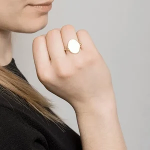 By Jollia Bague réversible noire émaillée à graver (plaqué or) Sale