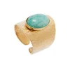 Viadoli Bague texturée XXL amazonite (plaqué or) Hot
