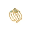 Siloé Bague triple rangs astres (vert) Sale