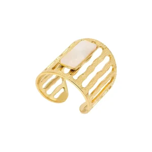 Siloé Bague XXL pierre (ivoire) Sale