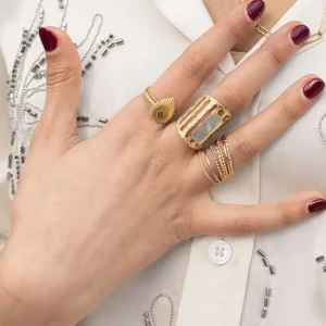 Siloé Bague XXL pierre (ivoire) Sale