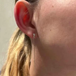 By Jollia Boucles fines pendantes cristaux (plaqué or) Hot