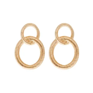 By Jollia Boucles anneaux entrelacés texturés (plaqué or) Hot