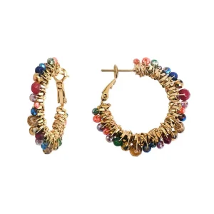 Siloé Boucles créoles perlées multicolores New