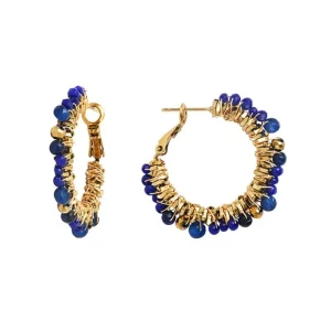 Siloé Boucles créoles perlées Royal bleu Online