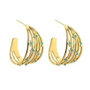 Siloé Boucles créoles étoiles (turquoise) New