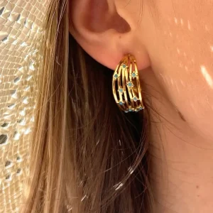 Siloé Boucles créoles étoiles (turquoise) New