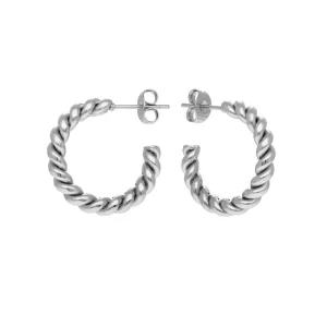 Siloé Boucles créoles torsadées (argenté) New