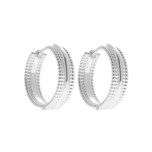 By Jollia Boucles d'oreilles créoles rock (argent rhodié) Hot