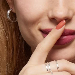 By Jollia Boucles d'oreilles créoles rock (argent rhodié) Hot