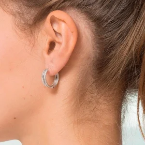 By Jollia Boucles d'oreilles créoles rock (argent rhodié) Hot