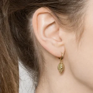 Siloé Boucles d'oreilles médaille soleil zircon (doré) New