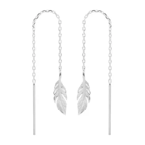 By Jollia Boucles d'oreilles Plume Glissante (argent rhodié) Online