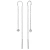 By Jollia Boucles fines pendantes losange et zircon (argent) New