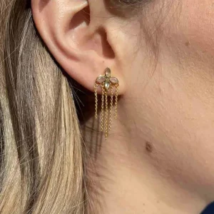 Muja Juma Boucles fleur Catttleya Marquise et Prehnite New