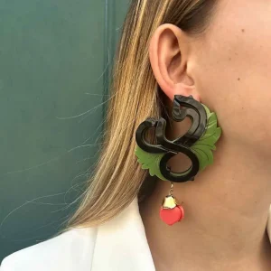 Gissa Bicalho Boucles hoops wild flower cherry Outlet