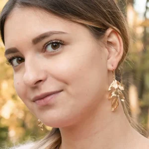 Viadoli Boucles larges feuilles asymétriques (doré) Best