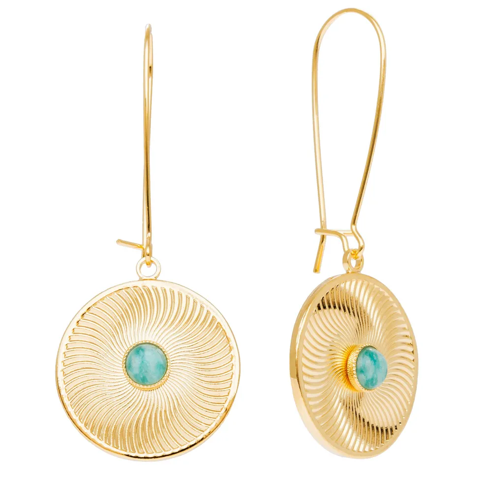 boucles_pendantes_vrilles_0-1.webp Viadoli Boucles pendantes vrillées amazonite (doré) Clearance