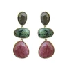 Siloé Boucles pierres pyrite, rubis zoisite, rhodonite Clearance
