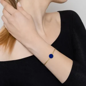 Viadoli Bracelet chaîne pierre plate (lapis) Outlet