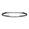 By Jollia Bracelet homme cuir noir simple Discount
