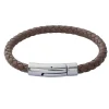 By Jollia Bracelet Homme cuir tressé chocolat Best