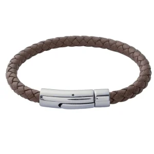By Jollia Bracelet Homme cuir tressé chocolat Best
