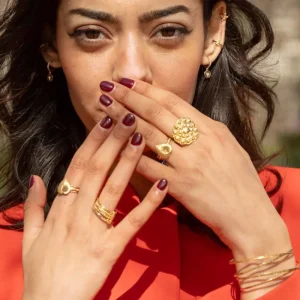 Siloé Bracelet Jonc croisé double rangs acier doré Discount