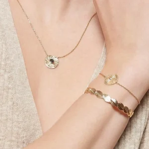 By Jollia Bracelet jonc feuille (plaqué or) Fashion
