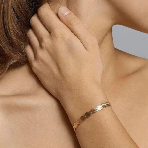 By Jollia Bracelet jonc feuille (plaqué or) Fashion