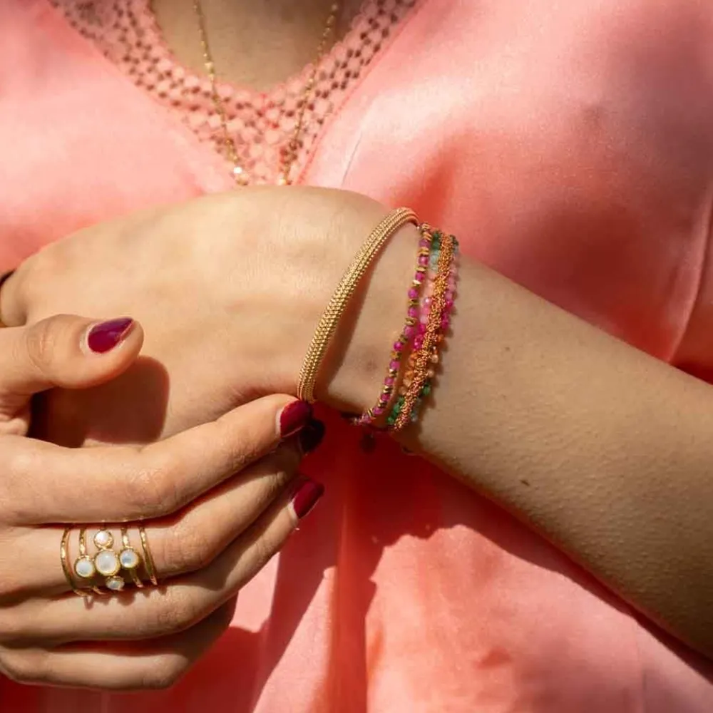 bracelet_jonc_fin_billes__1.webp By Jollia Bracelet jonc fin billes (plaqué or) Outlet